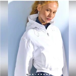 Athleta White Hooded corped Jacket